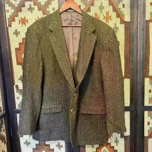 TownCraft Men's Size 46 Long Quality Wear Tweed Blazer Jacket Coat